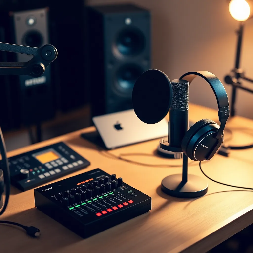 Audio opnameapparatuur voor podcasts